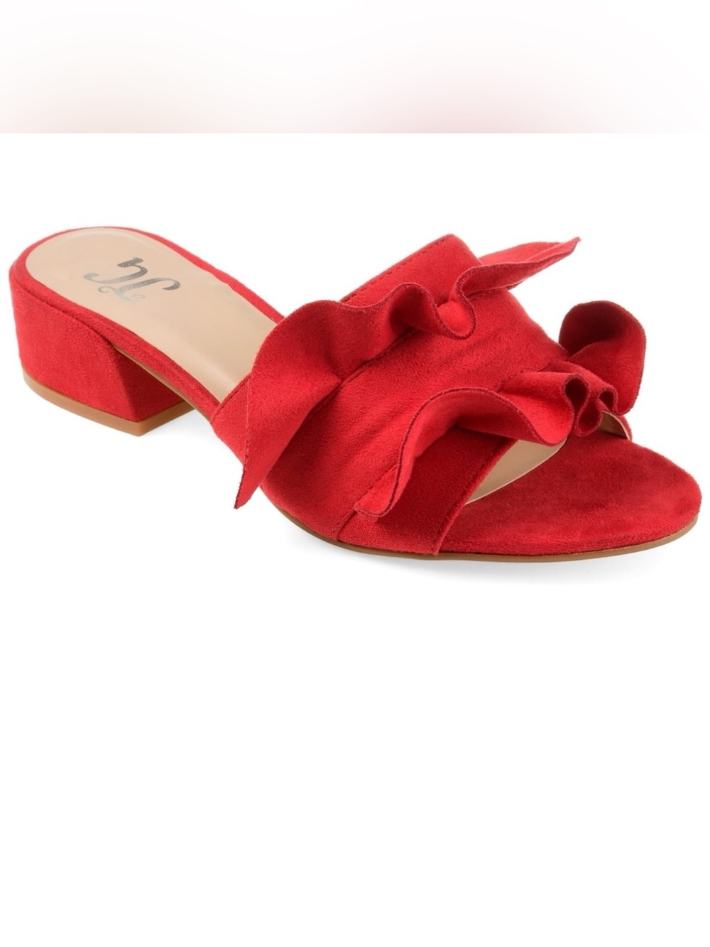Women’s Red Ruffle Slide Sandals - Picture 6 of 6